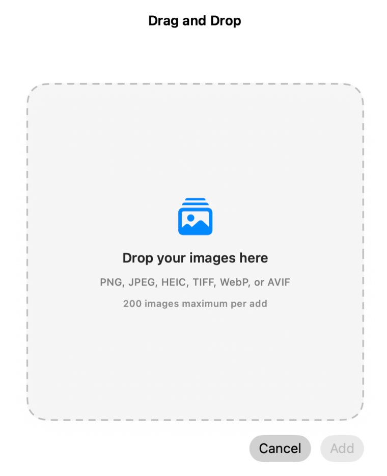 Drag and drop import in CaptainShot